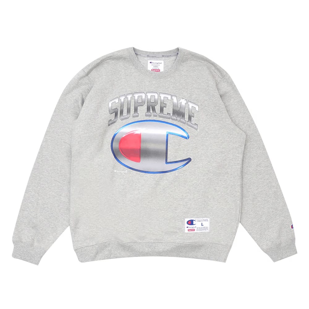 Supreme x Champion Chrome Crewneck Heather Grey