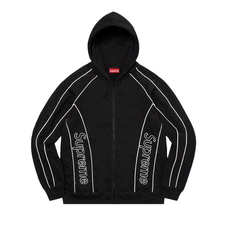 Supreme Track Paneled Zip Up Hoodie Black