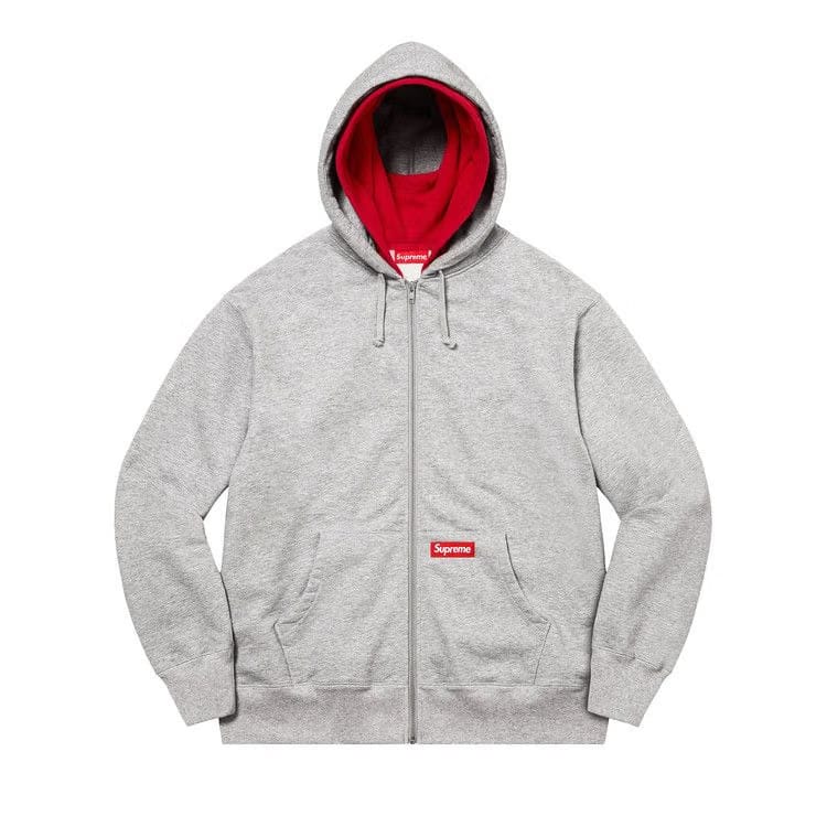 Supreme Double Hood Facemask Zip Up Hoodie Heather Grey