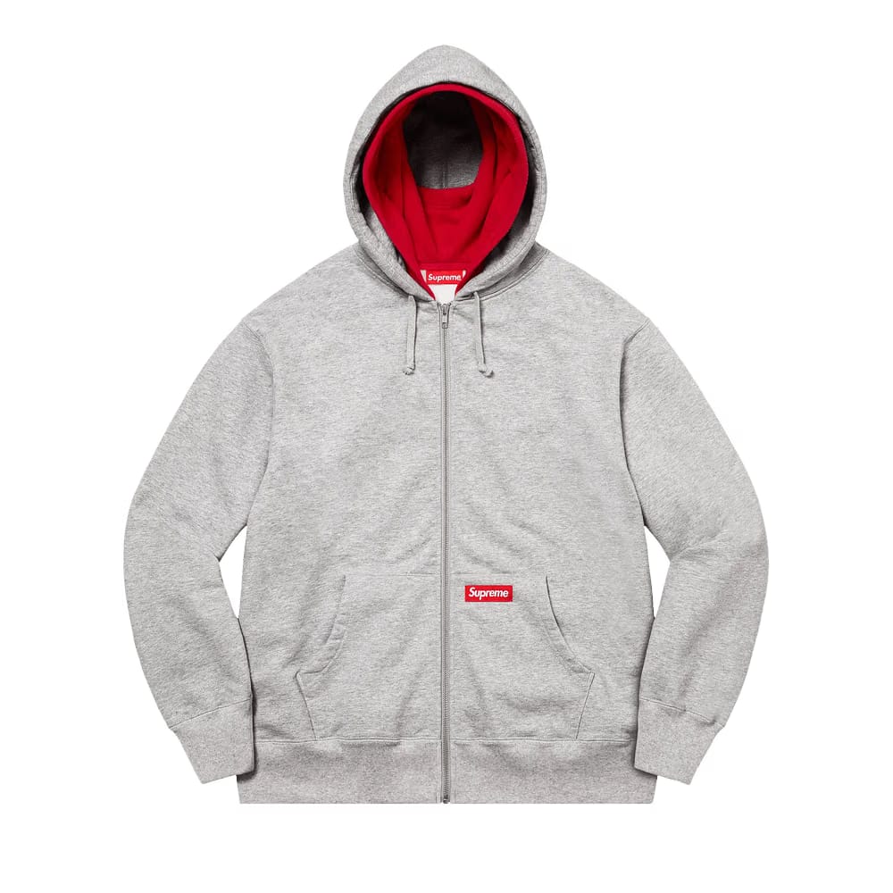 Supreme Double Hood Facemask Zip Up Hoodie Heather Grey