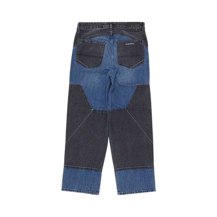 Supreme 2-Tone Paneled Jean Black