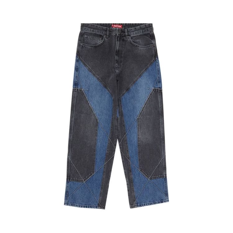 Supreme 2-Tone Paneled Jean Black