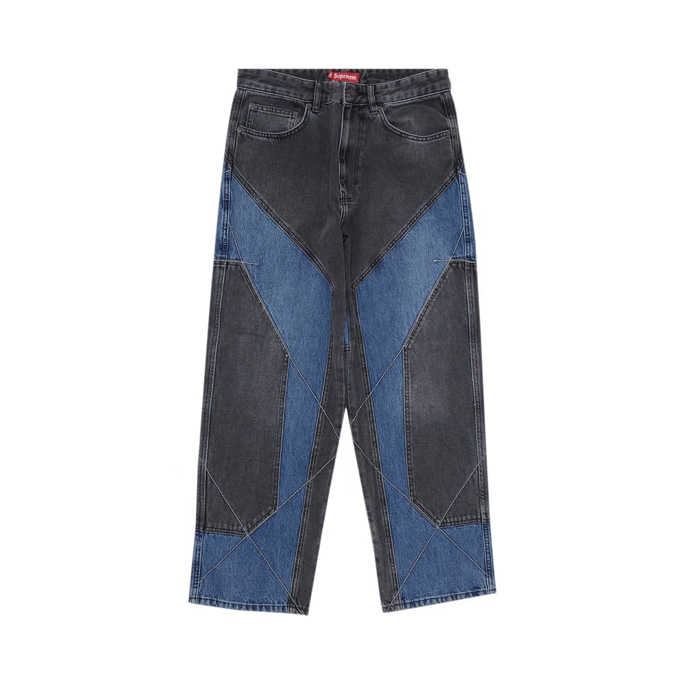 Supreme 2-Tone Paneled Jean Black