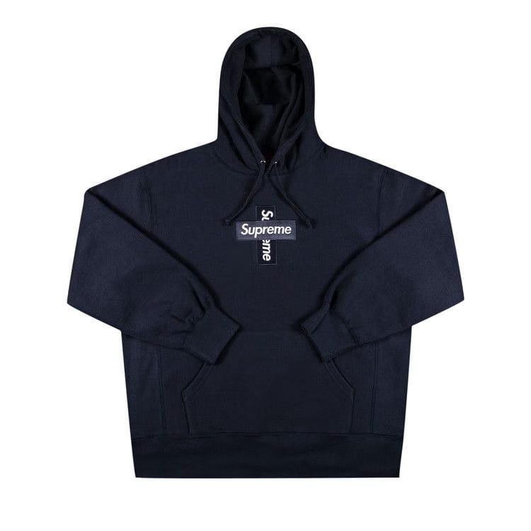 Supreme Cross Box Logo Hoodie Navy