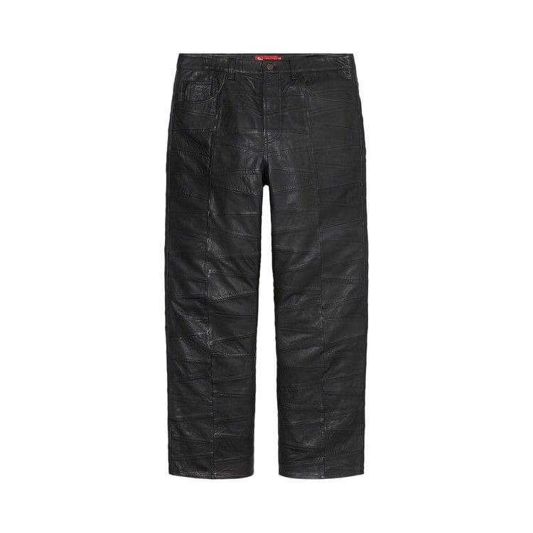 Supreme Patchwork Leather 5-Pocket Jean Black