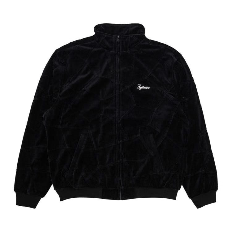 Supreme Patchwork Velour Track Jacket Black