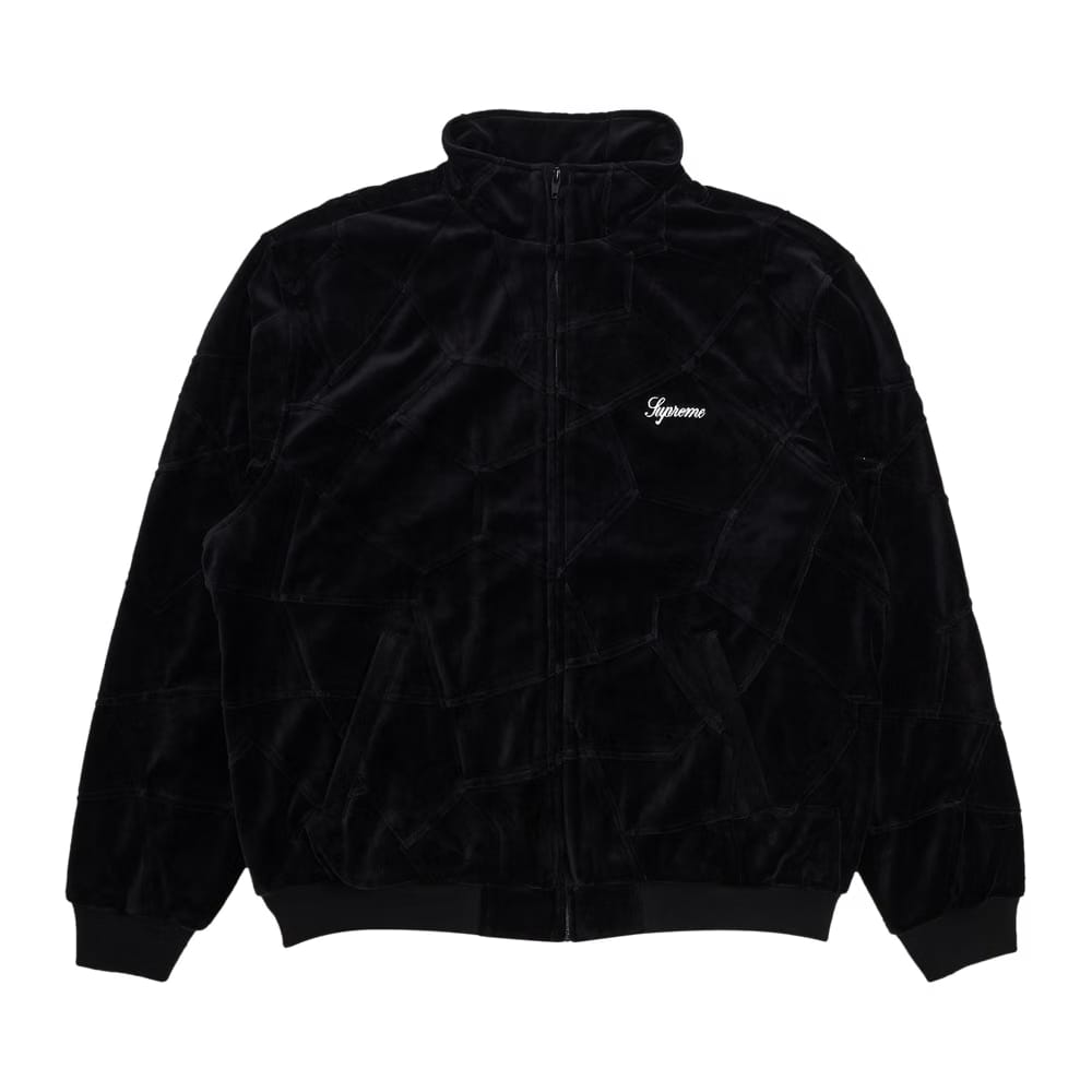Supreme Patchwork Velour Track Jacket Black