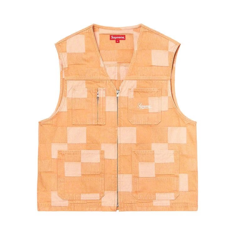 Supreme Patched Denim Vest Rust