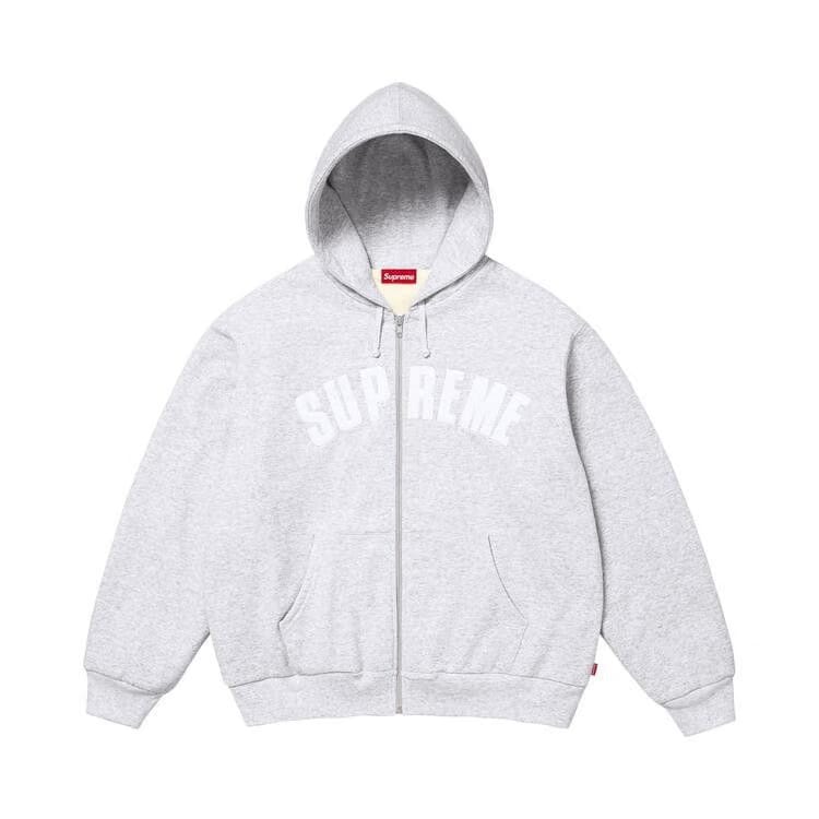 Supreme Arc Thermal Lined Zip Up Hoodie Ash Grey