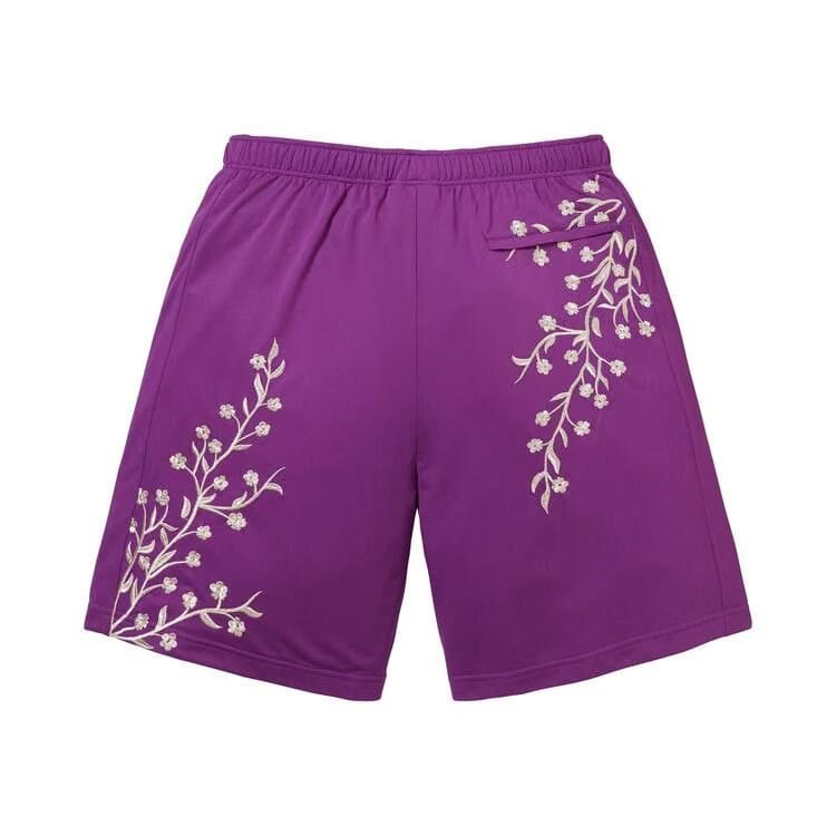 Supreme Floral Soccer Shorts Purple