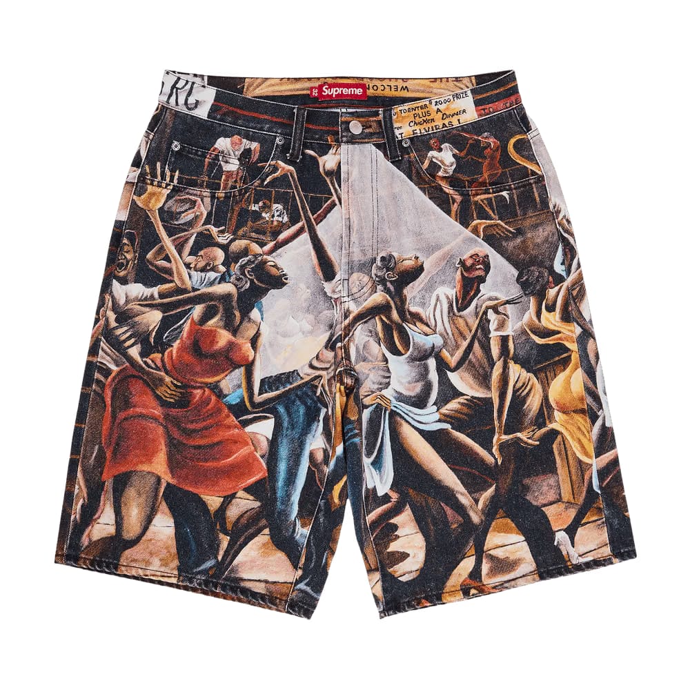 Supreme x Ernie Barnes Baggy Denim Shorts Dance