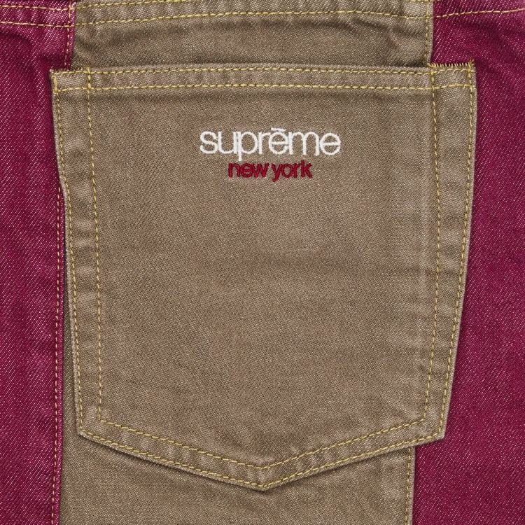 Supreme Paneled Stripe Baggy Jean Red