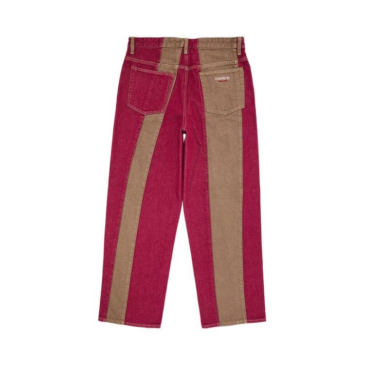 Supreme Paneled Stripe Baggy Jean Red