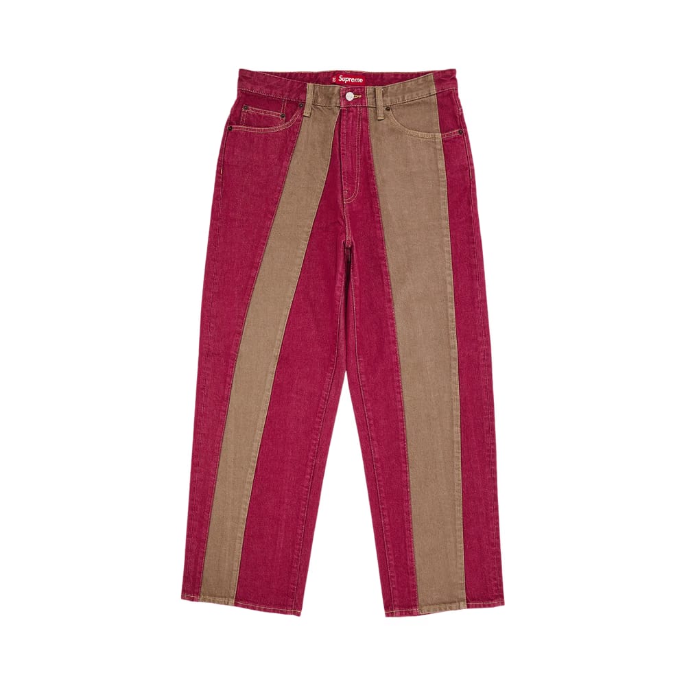 Supreme Paneled Stripe Baggy Jean Red