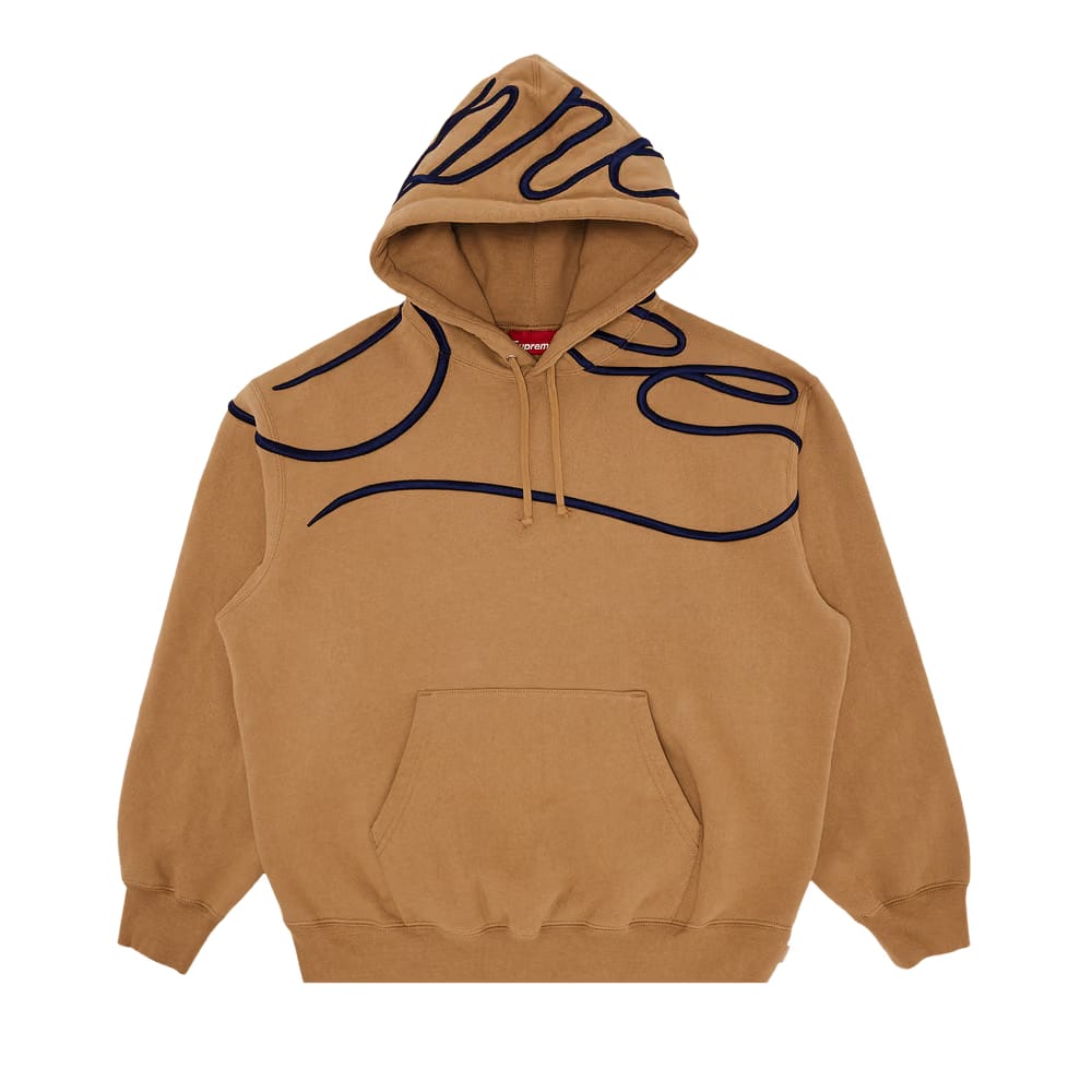 Supreme Shoulder Script Hoodie Light Tan