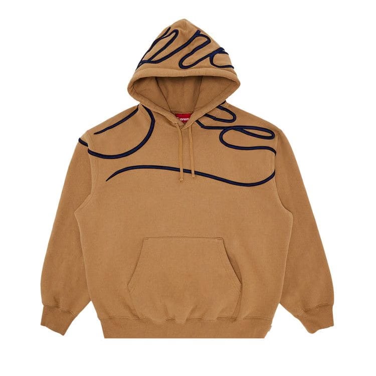 Supreme Shoulder Script Hoodie Light Tan