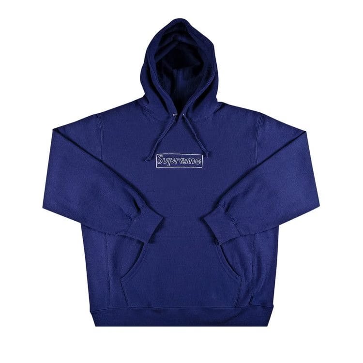 Supreme x KAWS Chalk Logo Hoodie Washed Navy