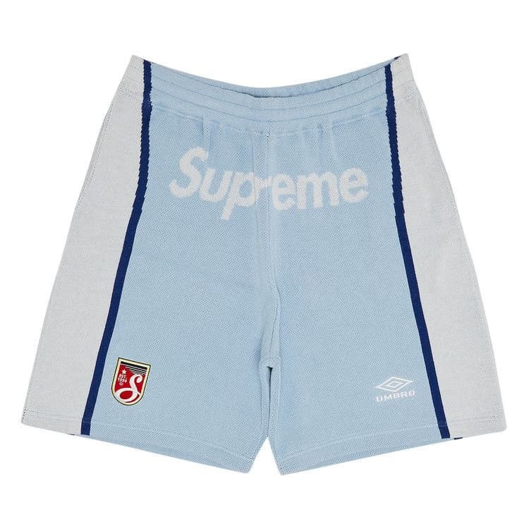 Supreme x Umbro Knit Soccer Shorts Light Blue