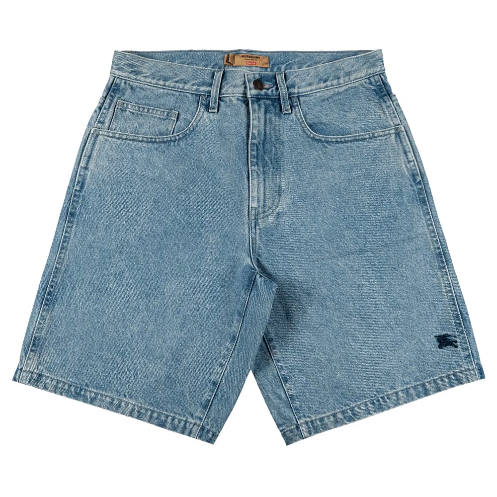 Supreme x Burberry Denim Shorts Washed Blue