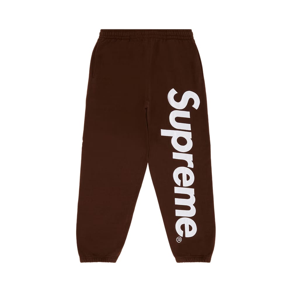 Supreme Satin Appliqué Sweatpant Brown