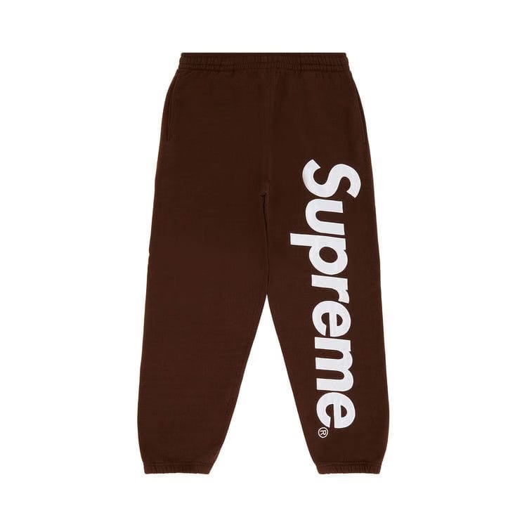 Supreme Satin Appliqué Sweatpant Brown