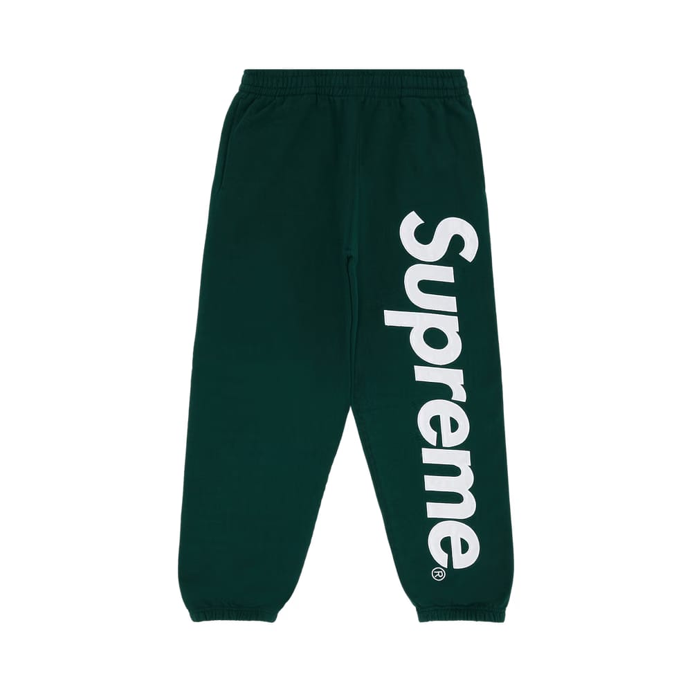 Supreme Satin Appliqué Sweatpant Dark Green