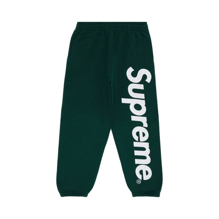 Supreme Satin Appliqué Sweatpant Dark Green