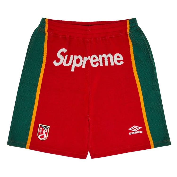 Supreme x Umbro Knit Soccer Shorts Red