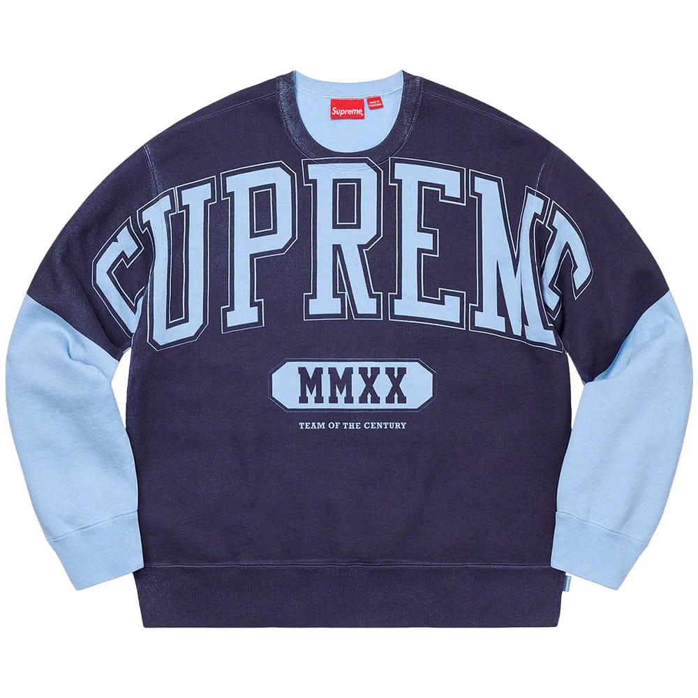 Supreme Overprint Crewneck Ice Blue
