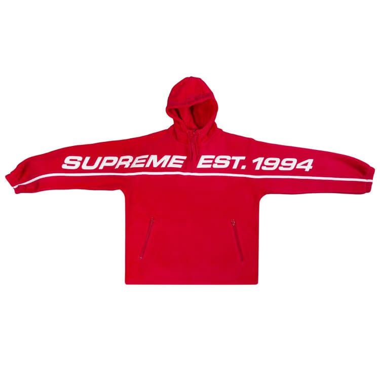 Supreme Polartec Half Zip Hoodie Red