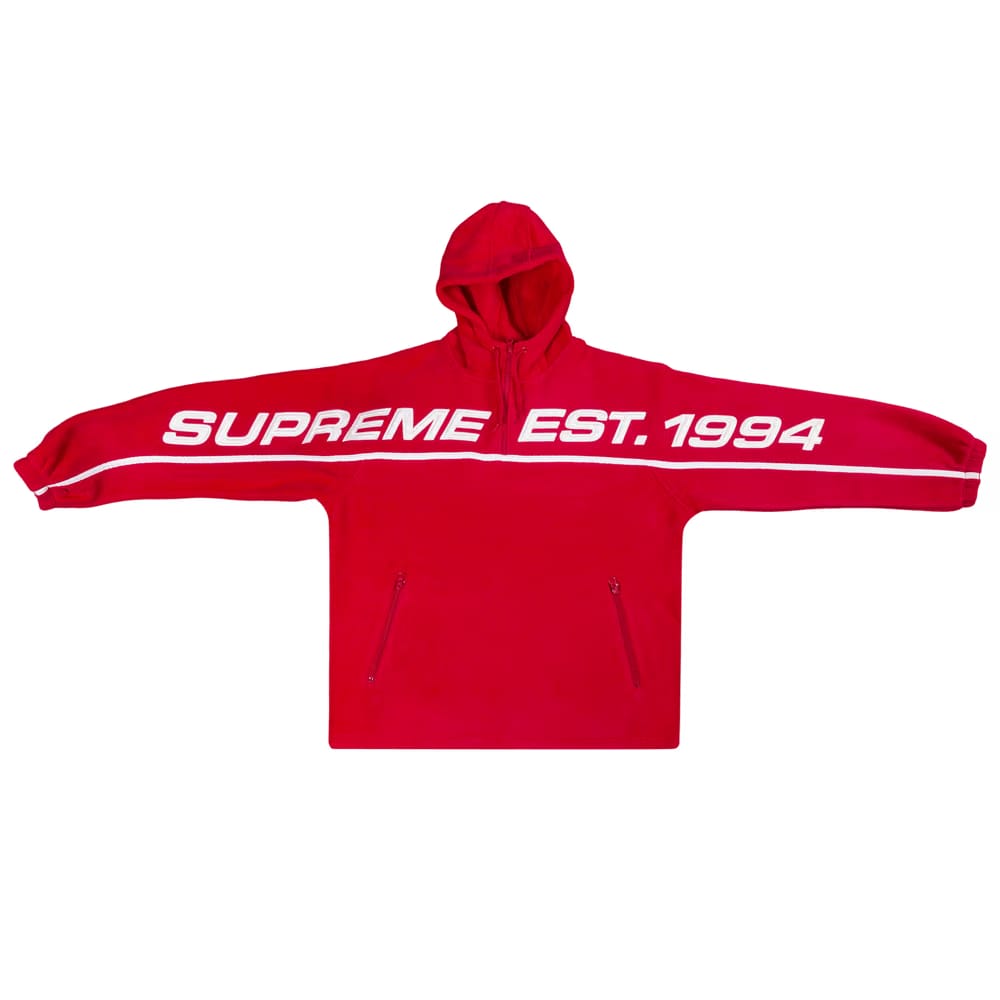 Supreme Polartec Half Zip Hoodie Red