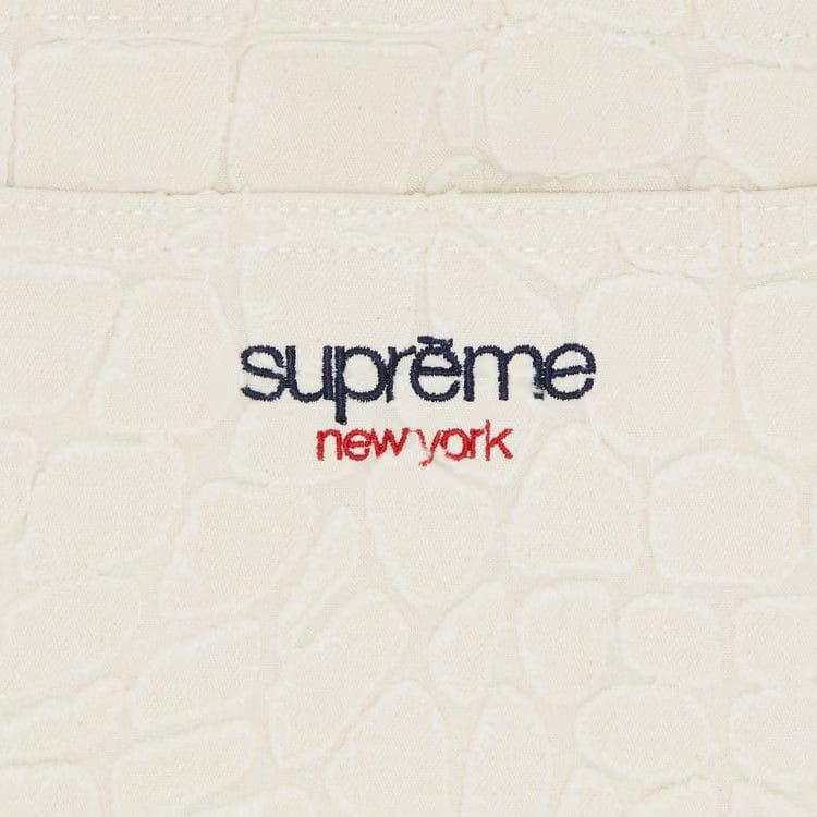 Supreme Frayed Croc Baggy Denim Shorts Natural