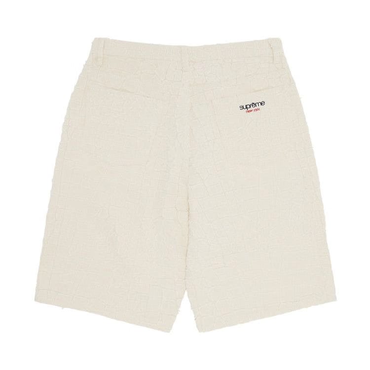 Supreme Frayed Croc Baggy Denim Shorts Natural