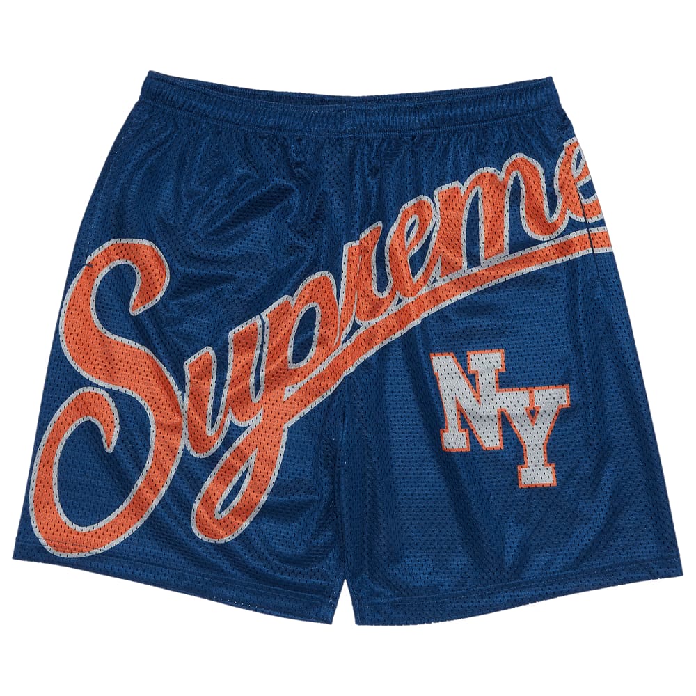 Supreme Big Script Mesh Shorts Navy