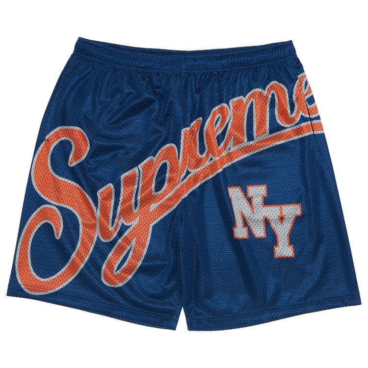 Supreme Big Script Mesh Shorts Navy