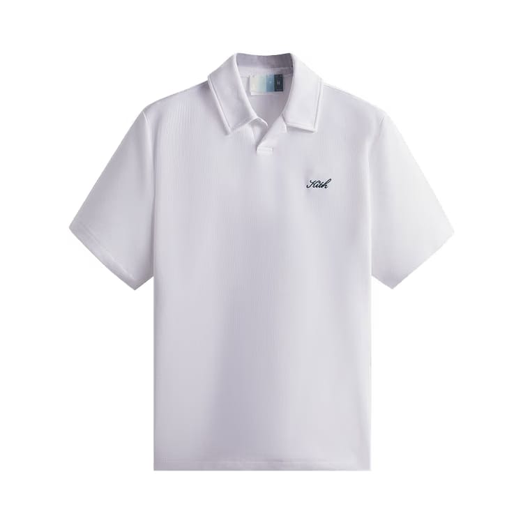 Kith Micro Waffle Drew Polo White