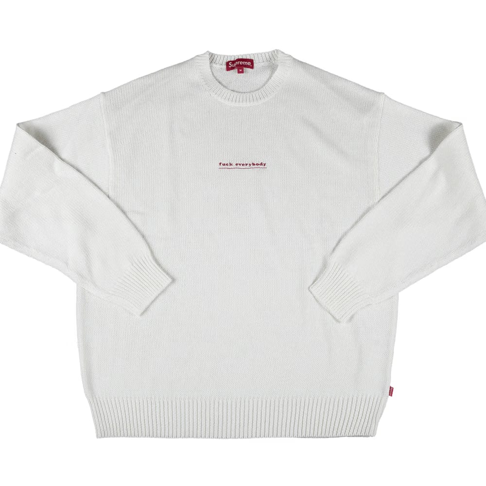 Supreme Fuck Everybody Sweater White