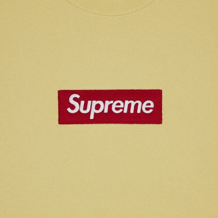 Supreme Box Logo Crewneck Pale Yellow