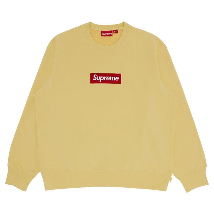 Supreme Box Logo Crewneck Pale Yellow