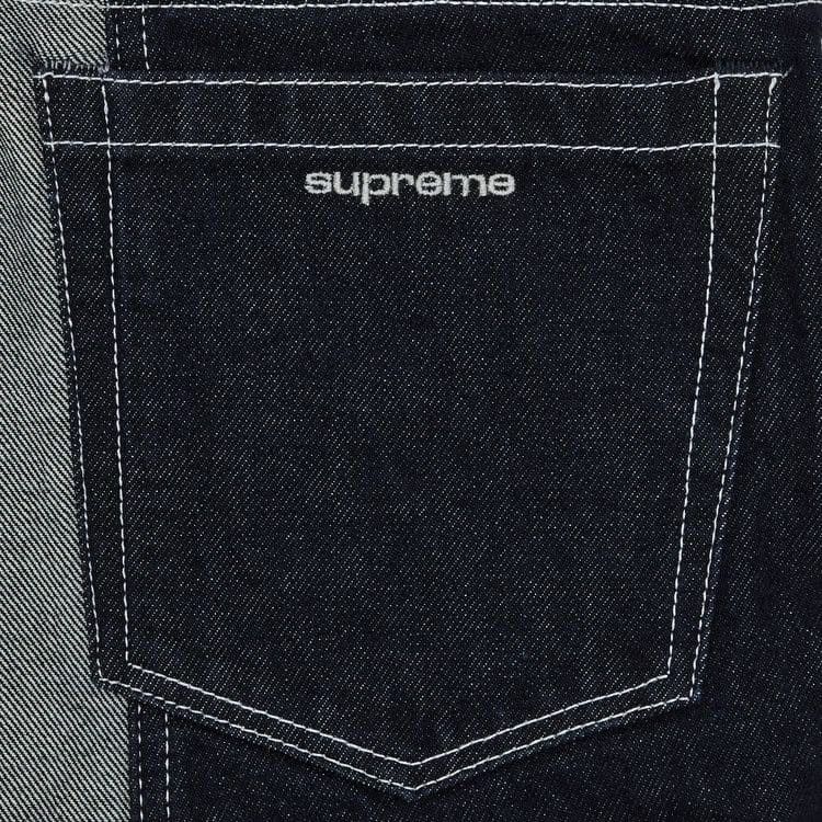 Supreme 2-Tone Paneled Baggy Jean Blue