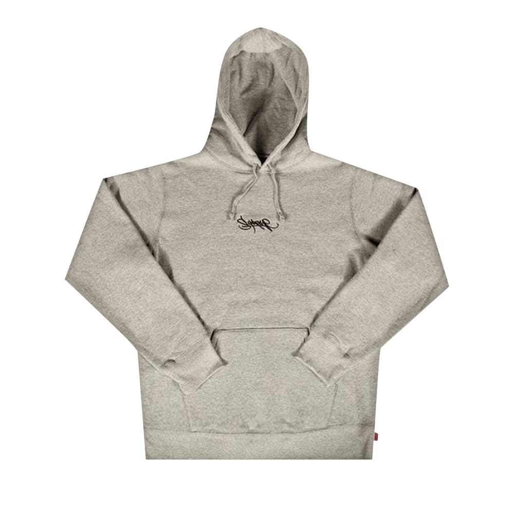 Supreme Tag Logo Hoodie Heather Grey