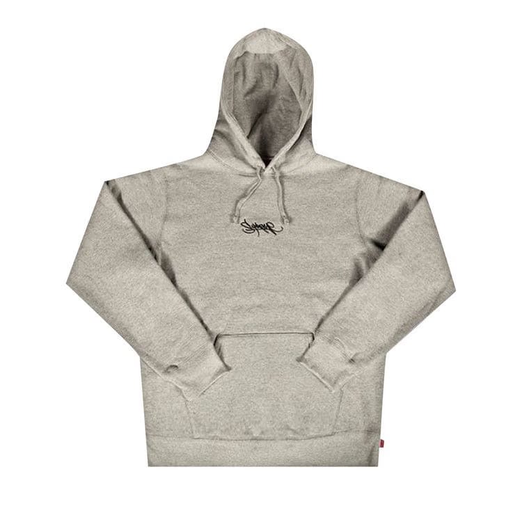 Supreme Tag Logo Hoodie Heather Grey
