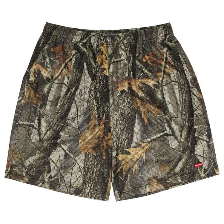 Supreme Small Box Baggy Mesh Shorts Realtree Hardwoods Camo