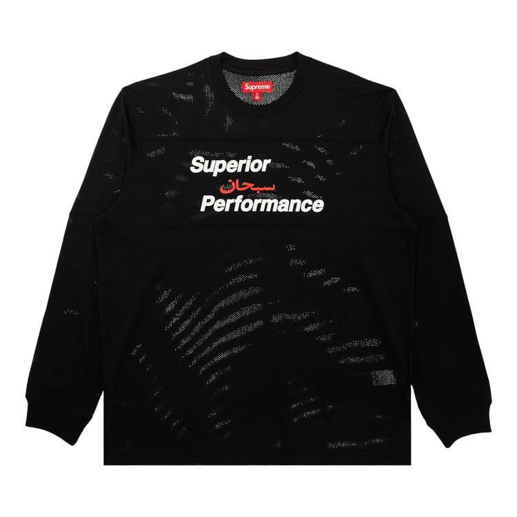 Supreme Arabic Mesh Long-Sleeve Top Black