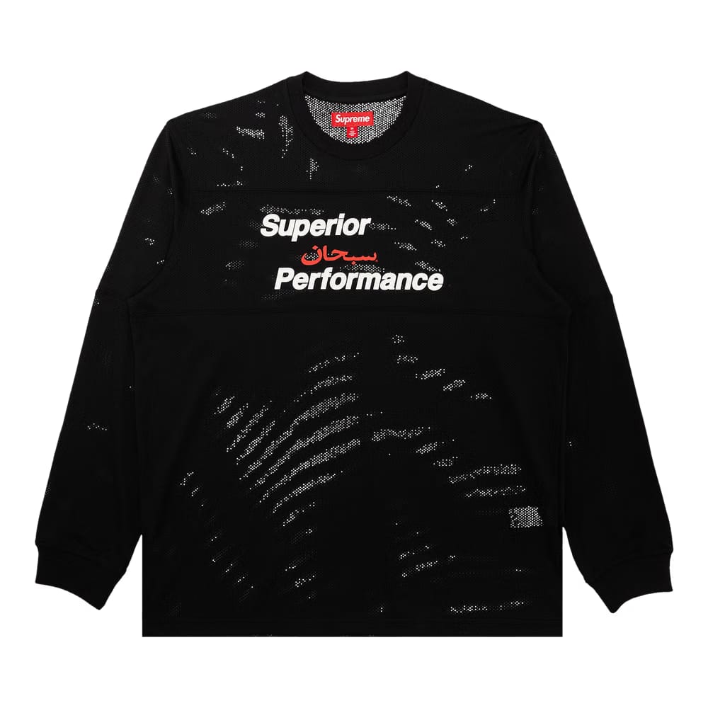 Supreme Arabic Mesh Long-Sleeve Top Black