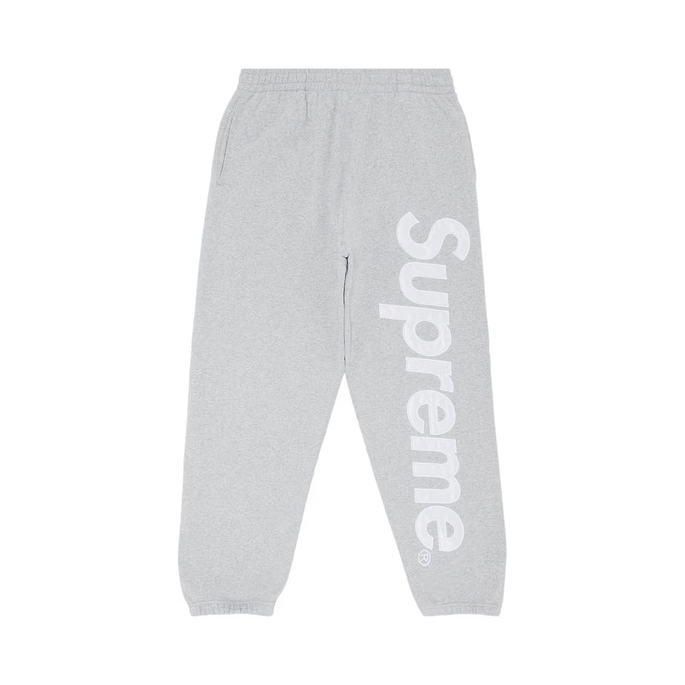 Supreme Satin Appliqué Sweatpant Heather Grey