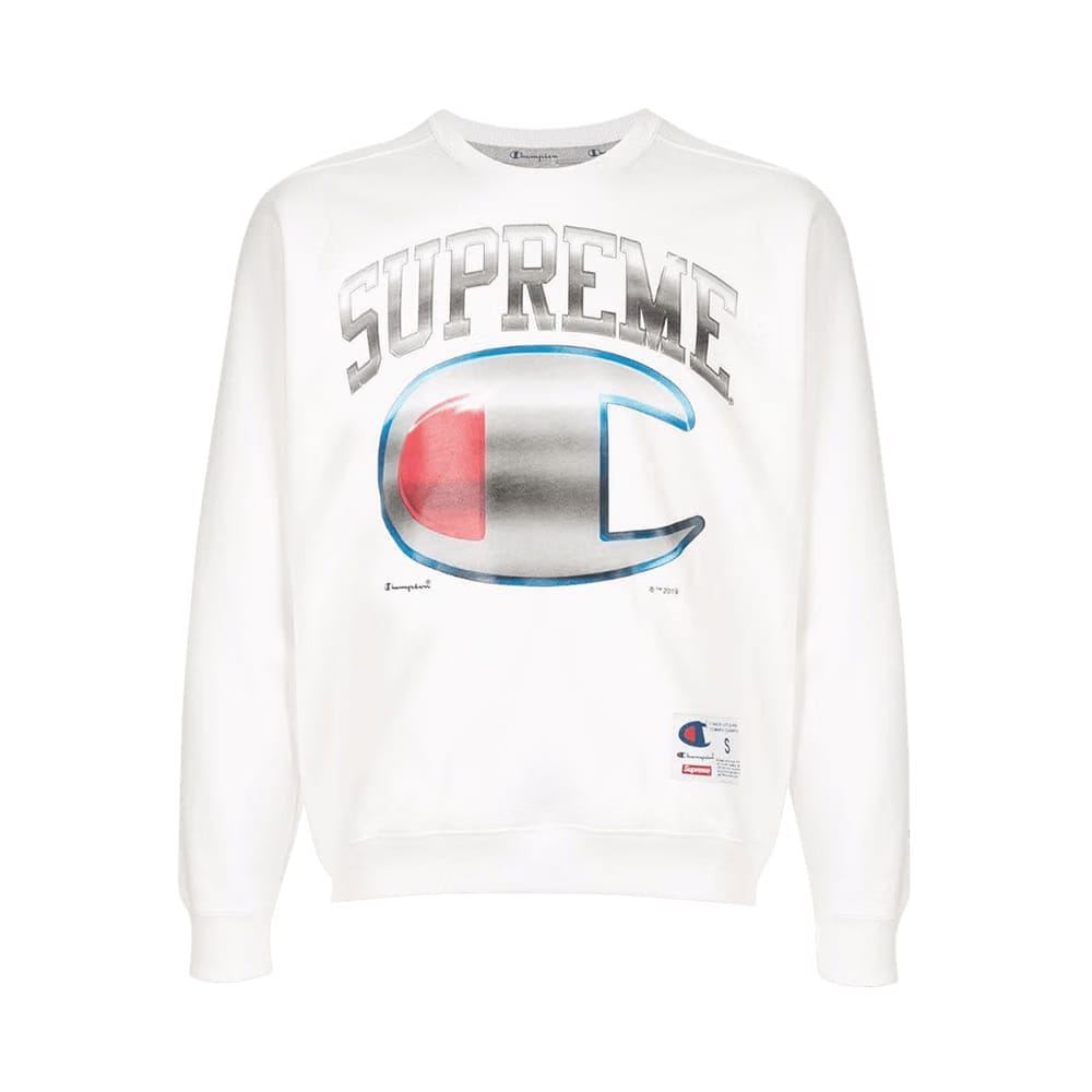 Supreme x Champion Chrome Crewneck White