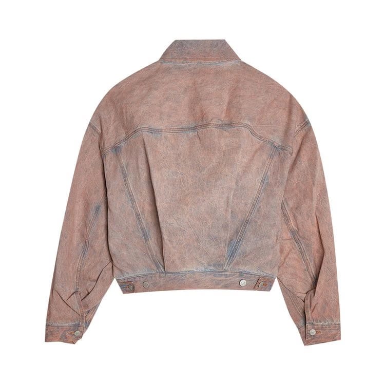 Acne Studios Morris Crop Overfit Denim Jacket Light Blue/Pink