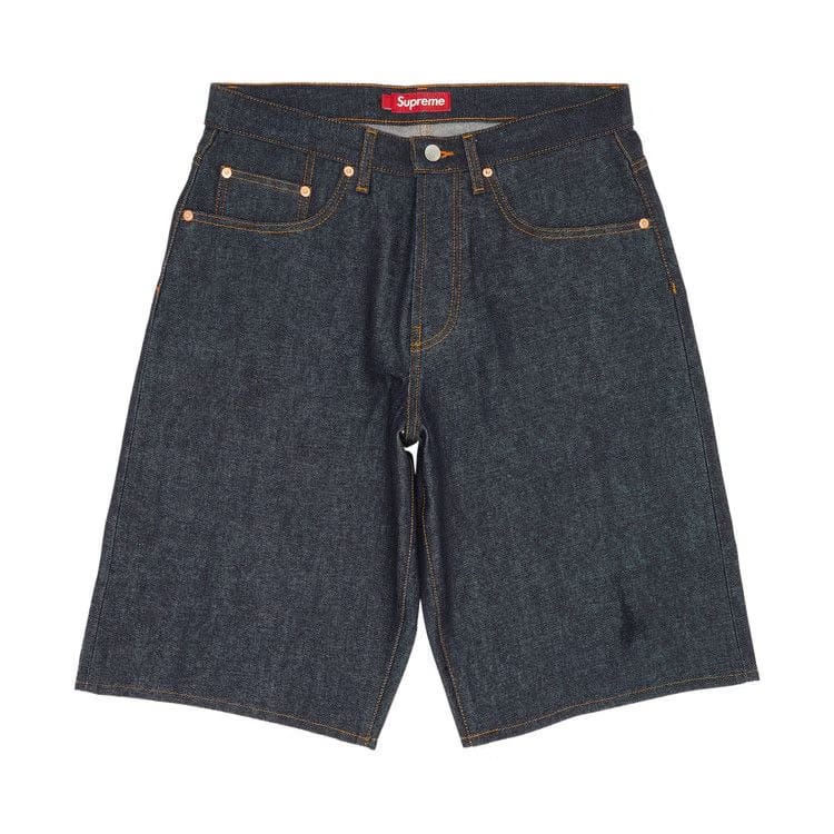 Supreme Rigid Baggy Selvedge Denim Shorts Rigid Indigo