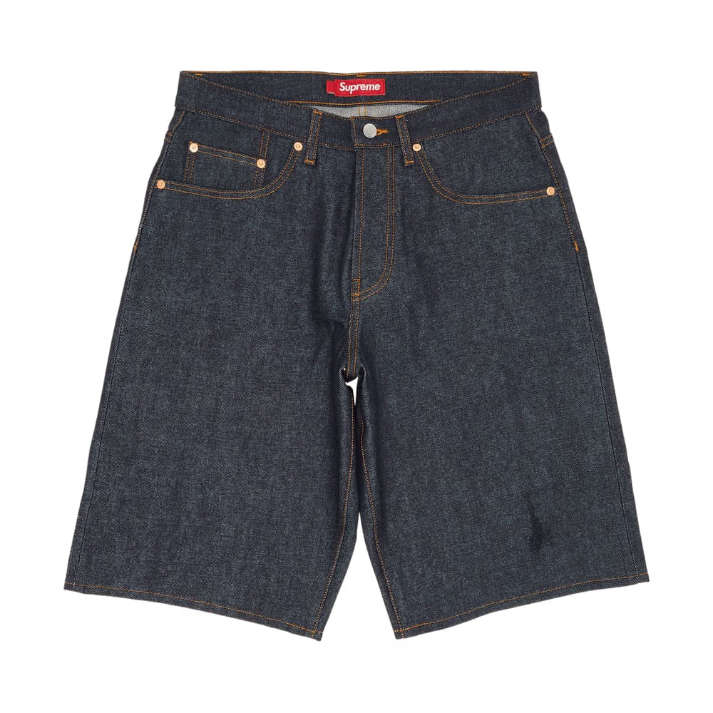 Supreme Rigid Baggy Selvedge Denim Shorts Rigid Indigo